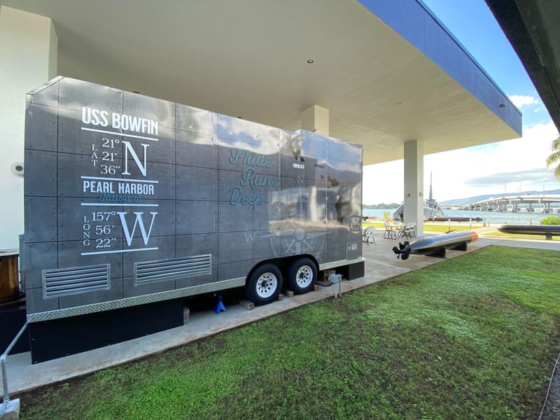 USS Bowfin Pearl Harbor concession trailer with a full wrap